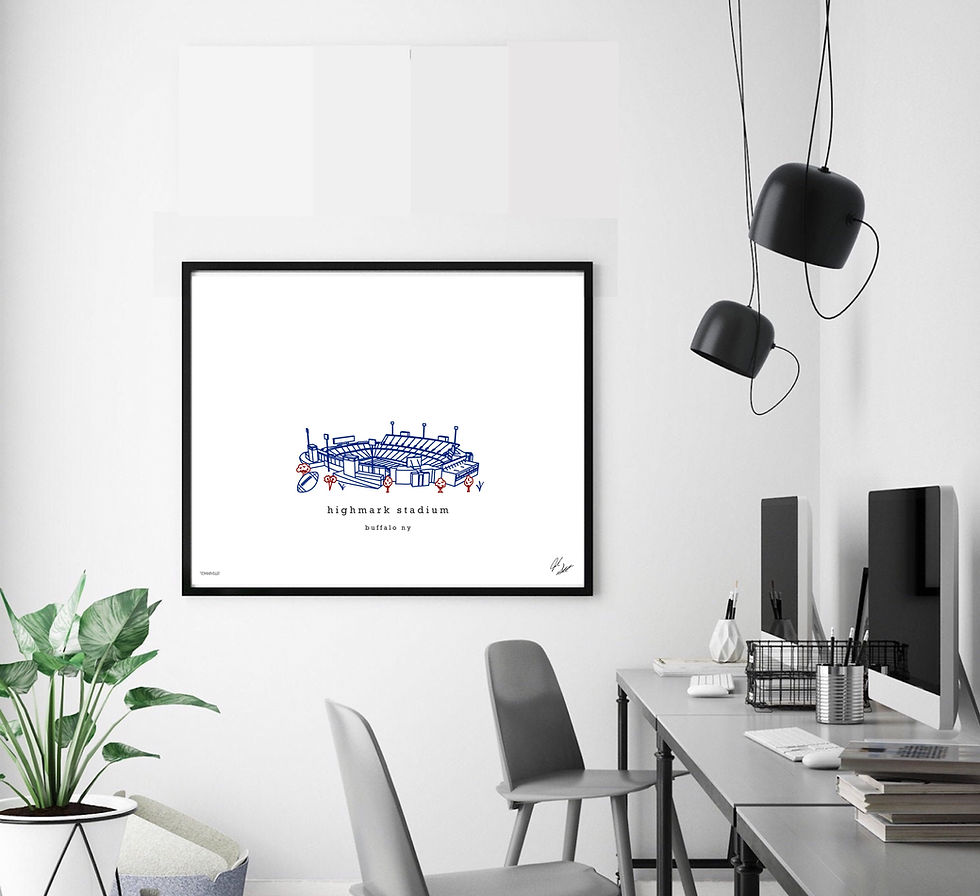 Thumbnail: Highmark Stadium Minimalist Wall Decor┃Buffalo Bills Art Print