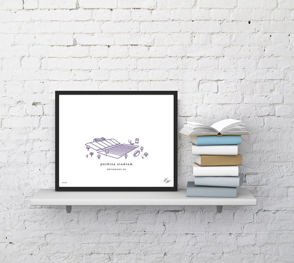 Thumbnail: Perkins Stadium Minimalist Wall Decor┃Whitewater Warhawks Art Print