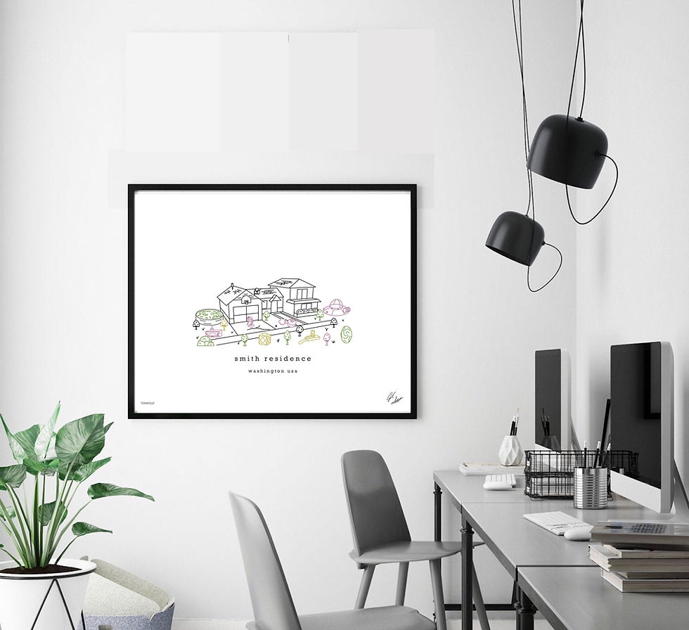 Thumbnail: Smith Residence Minimalist Art Print