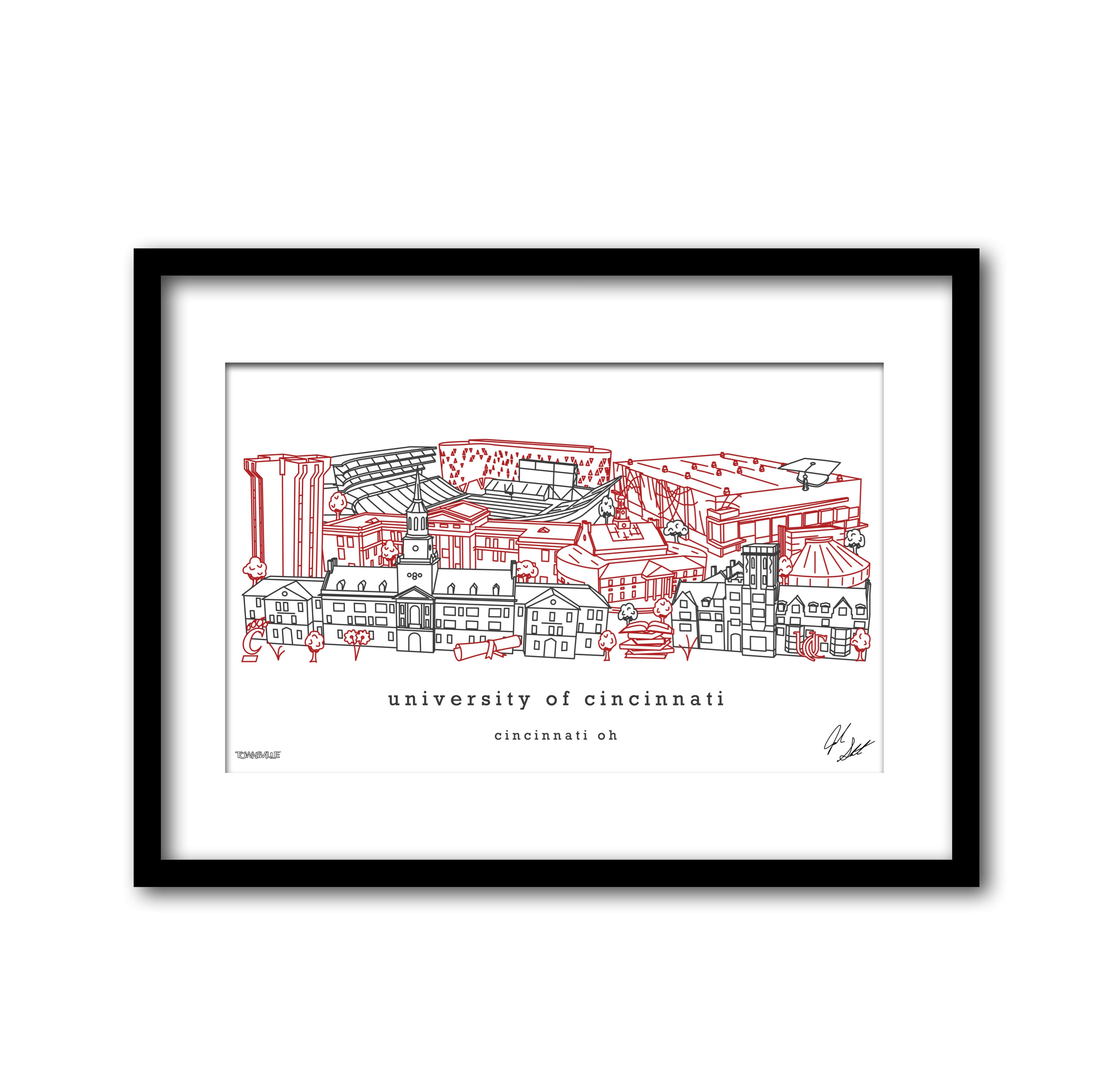University of Cincinnati Minimalist Art Print