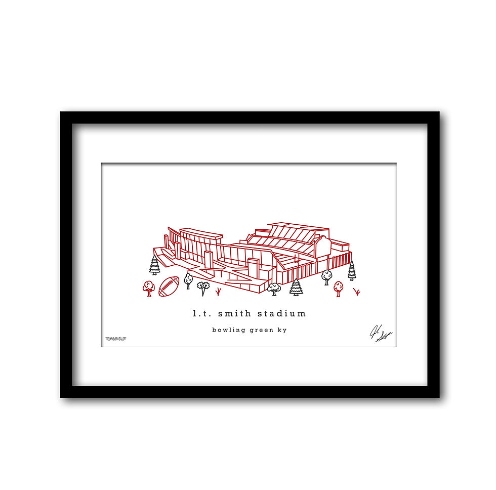 LT Smith Stadium Minimalist Wall Decor┃Western Kentucky Hilltoppers Art Print