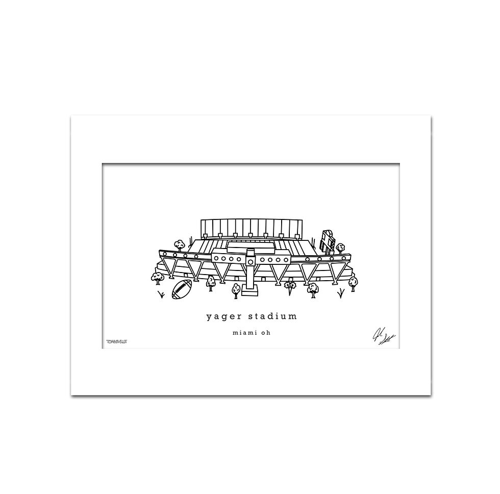 Thumbnail: Yager Stadium Minimalist Wall Decor┃Miami RedHawks Art Print