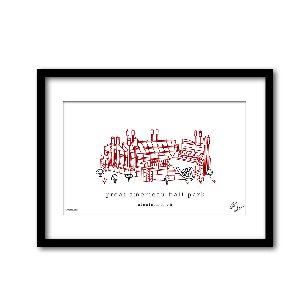 Great American Ball Park Minimalist Wall Decor┃Cincinnati Reds Art