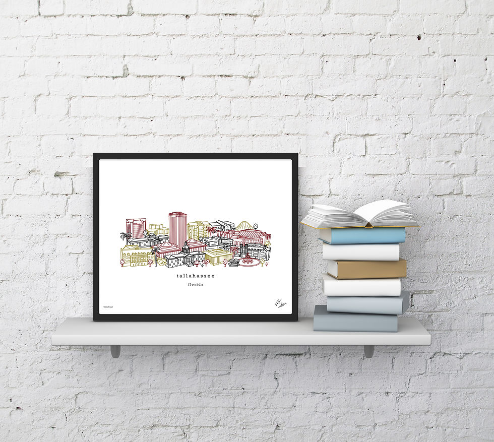 Thumbnail: Tallahassee Florida Skyline Minimalist Art Print