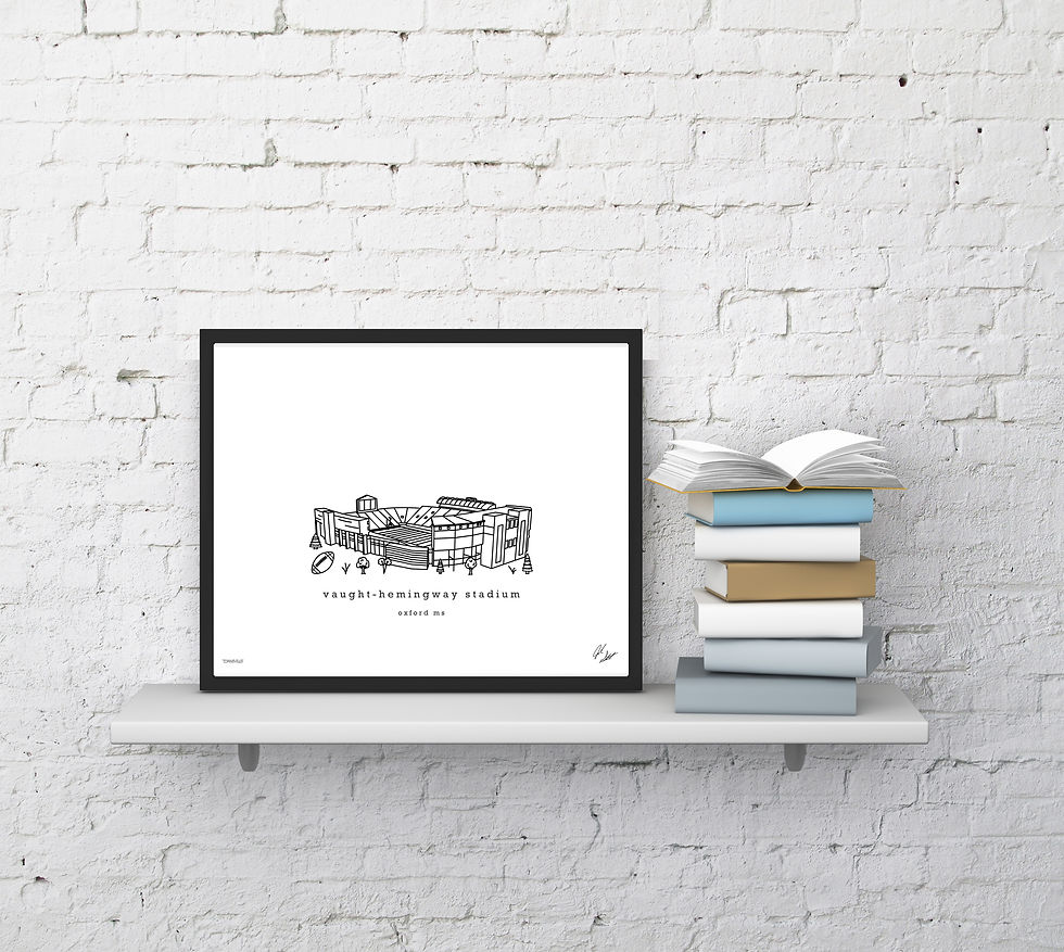 Thumbnail: Vaught-Hemingway Stadium Minimalist Wall Decor┃Mississippi Rebels Art Print