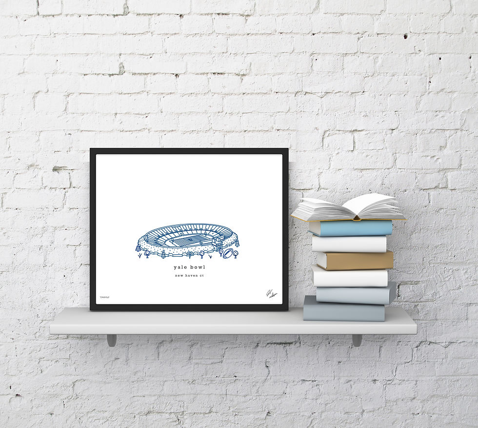 Thumbnail: Yale Bowl Minimalist Wall Decor┃Yale Bulldogs Art Print