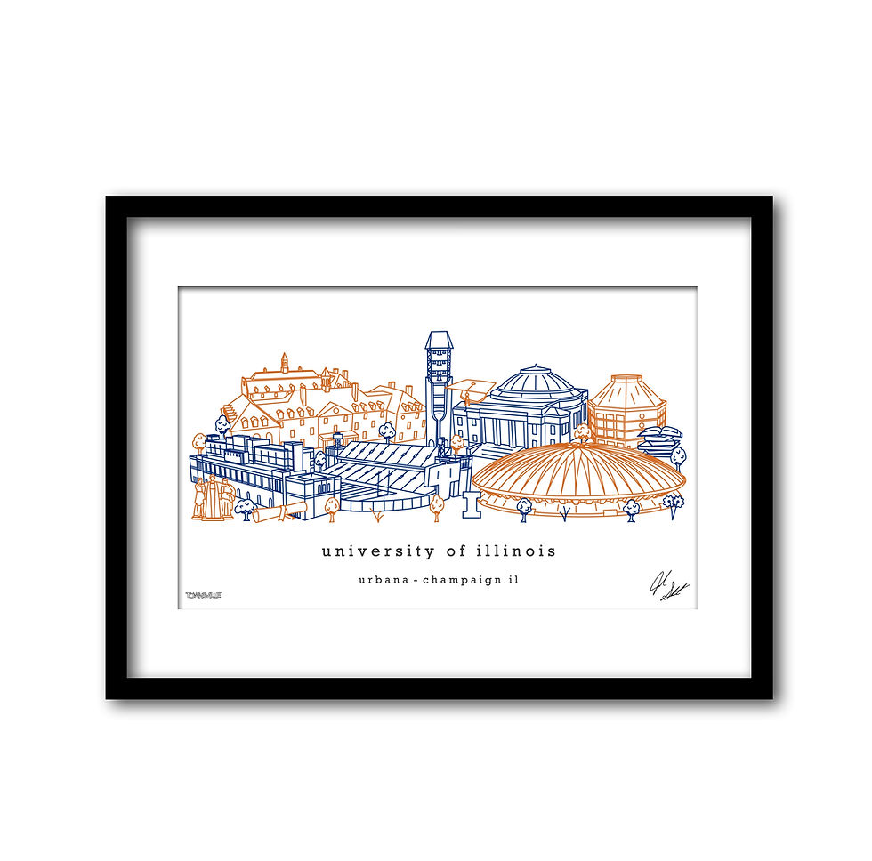 Thumbnail: University of Illinois Campus Minimalist Art Print