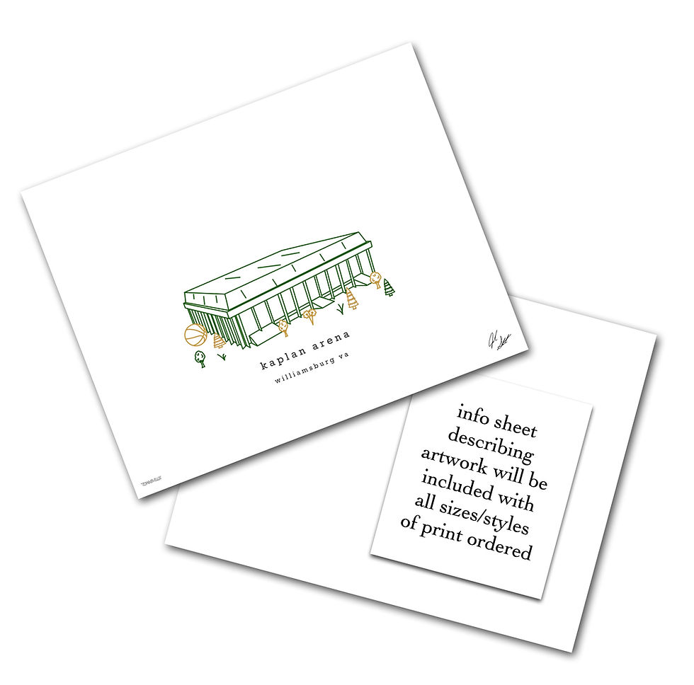 Thumbnail: Kaplan Arena Minimalist Wall Decor┃William & Mary Tribe Art