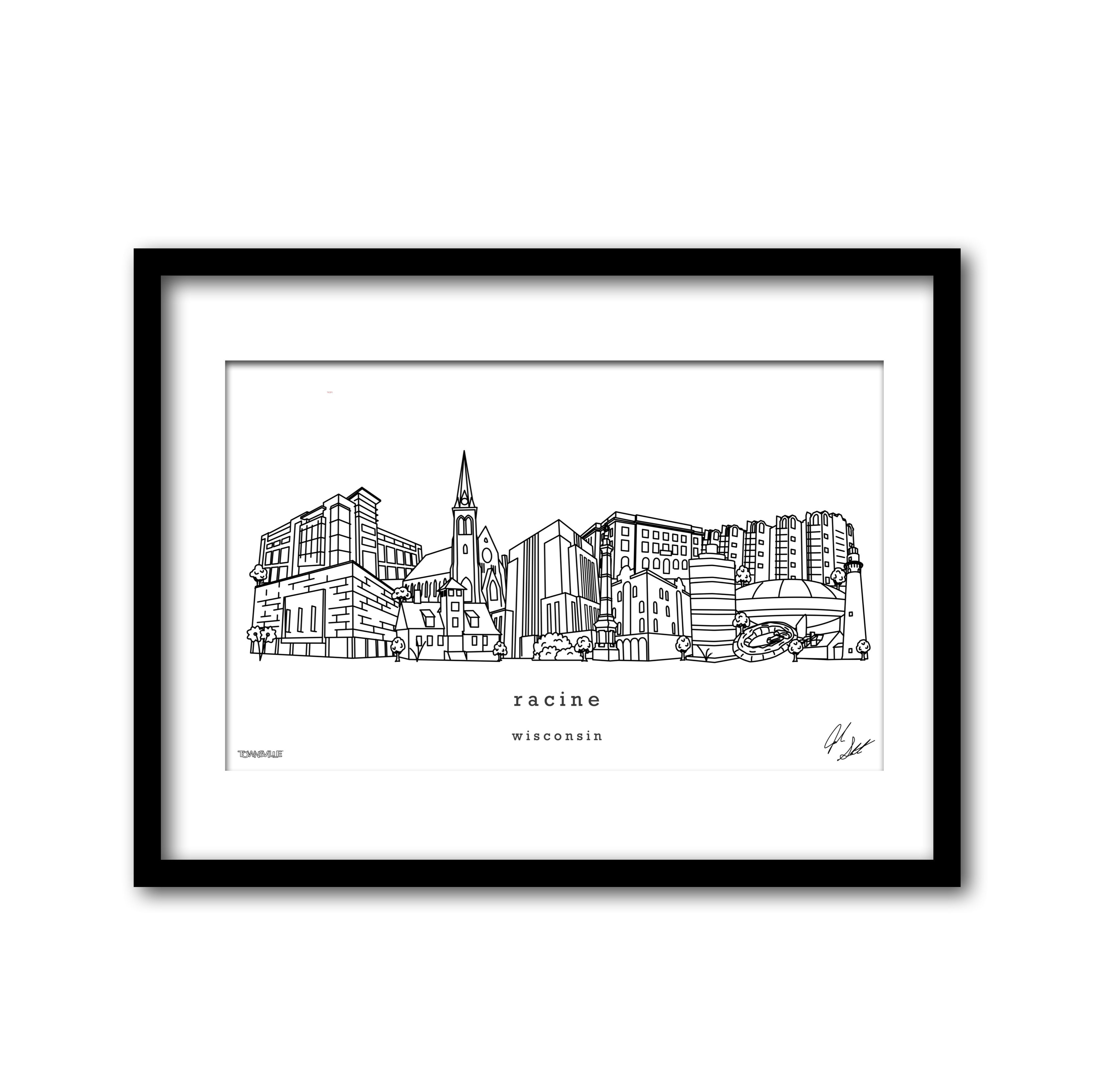 Racine Wisconsin Minimalist Art Print