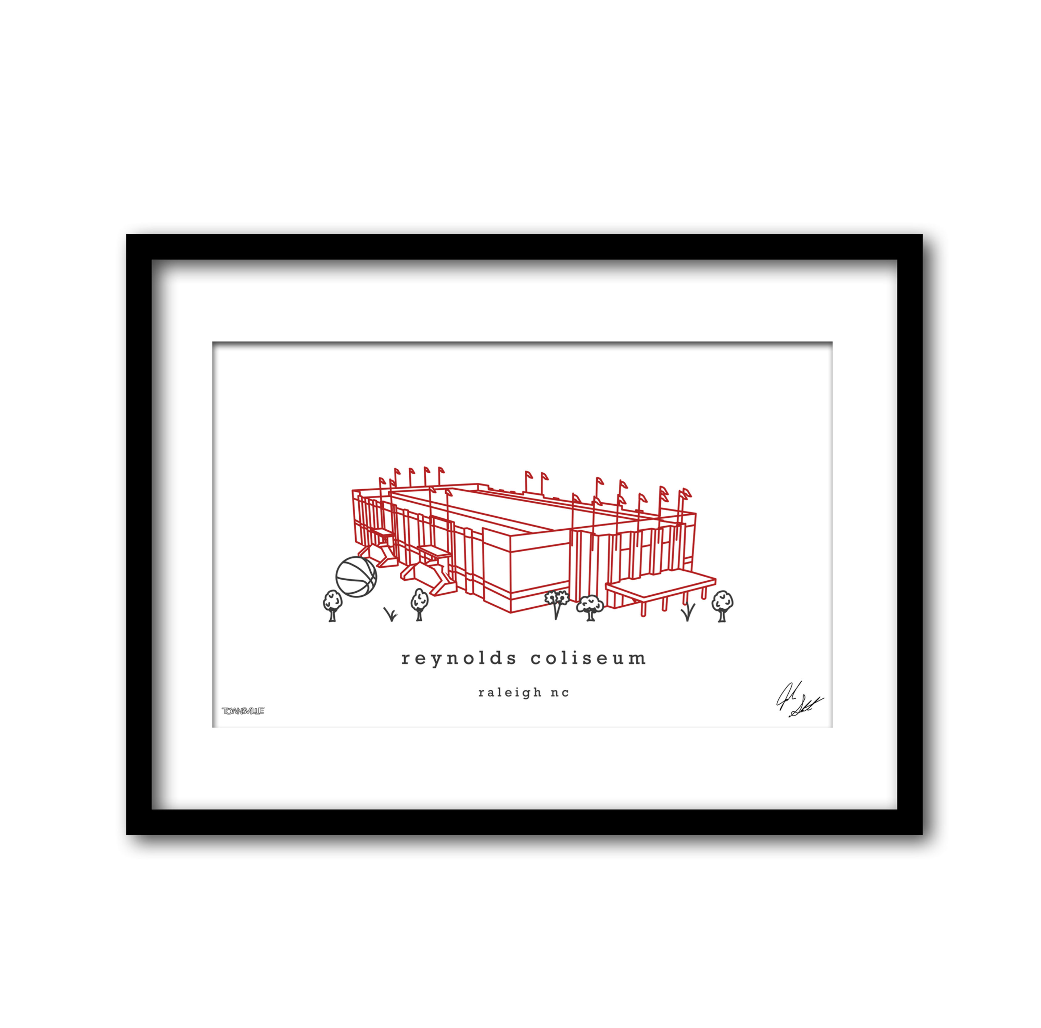 Reynolds Coliseum Minimalist Wall Decor┃NC State Wolfpack Art Print