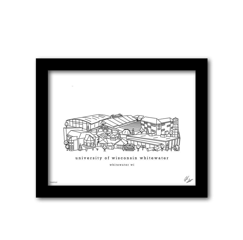 Thumbnail: University of Wisconsin Whitewater Minimalist Art Print
