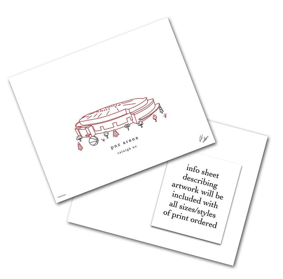 Thumbnail: PNC Arena Minimalist Wall Decor┃NC State Wolfpack and Hurricanes Art Print