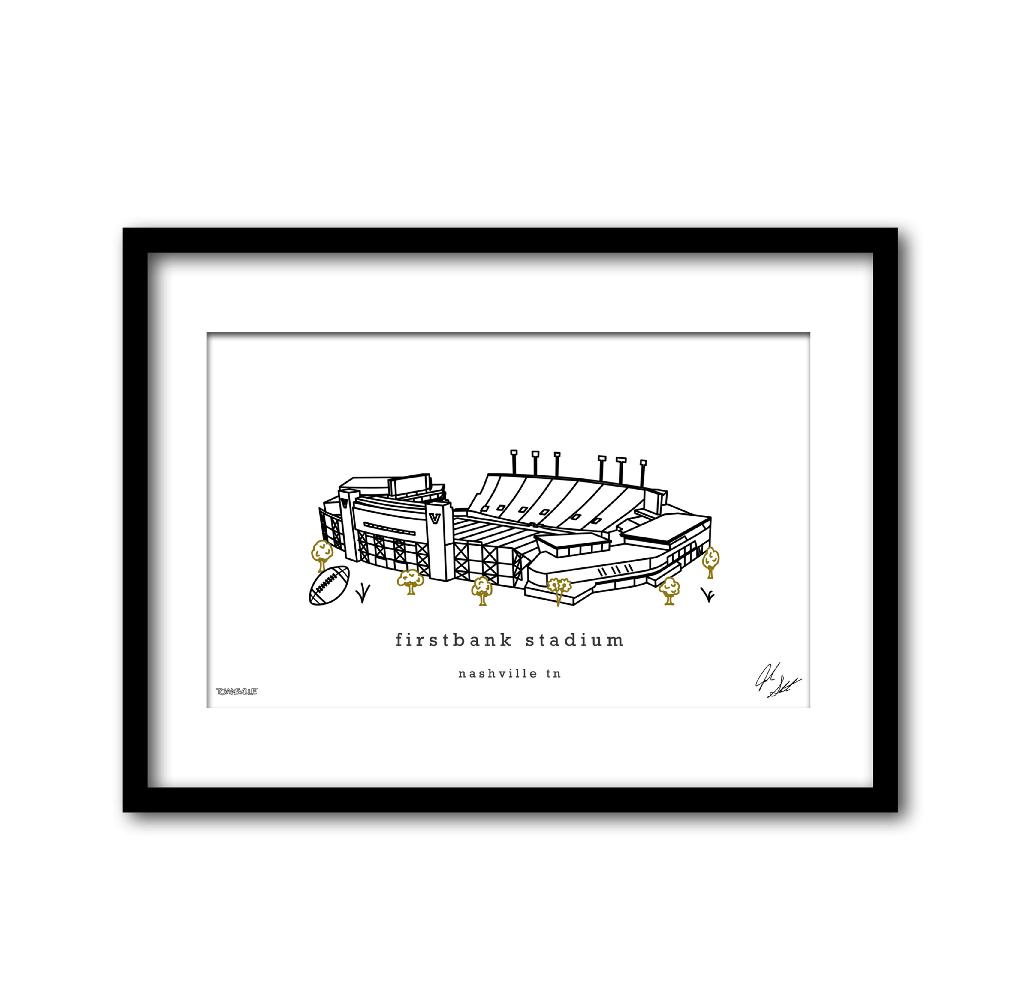 FirstBank Stadium Minimalist Wall Decor┃Vanderbilt Commodores Art