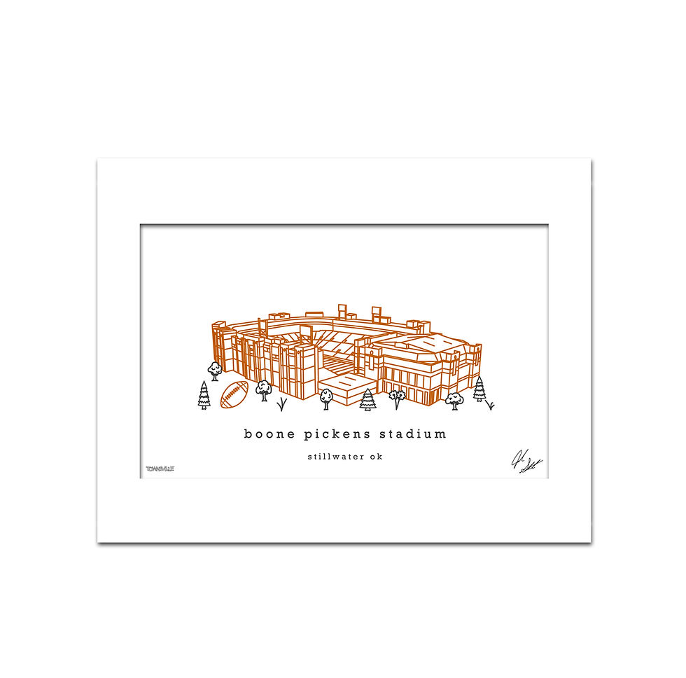 Thumbnail: Boone Pickens Stadium Minimalist Wall Decor┃Oklahoma State Cowboys Art  Print