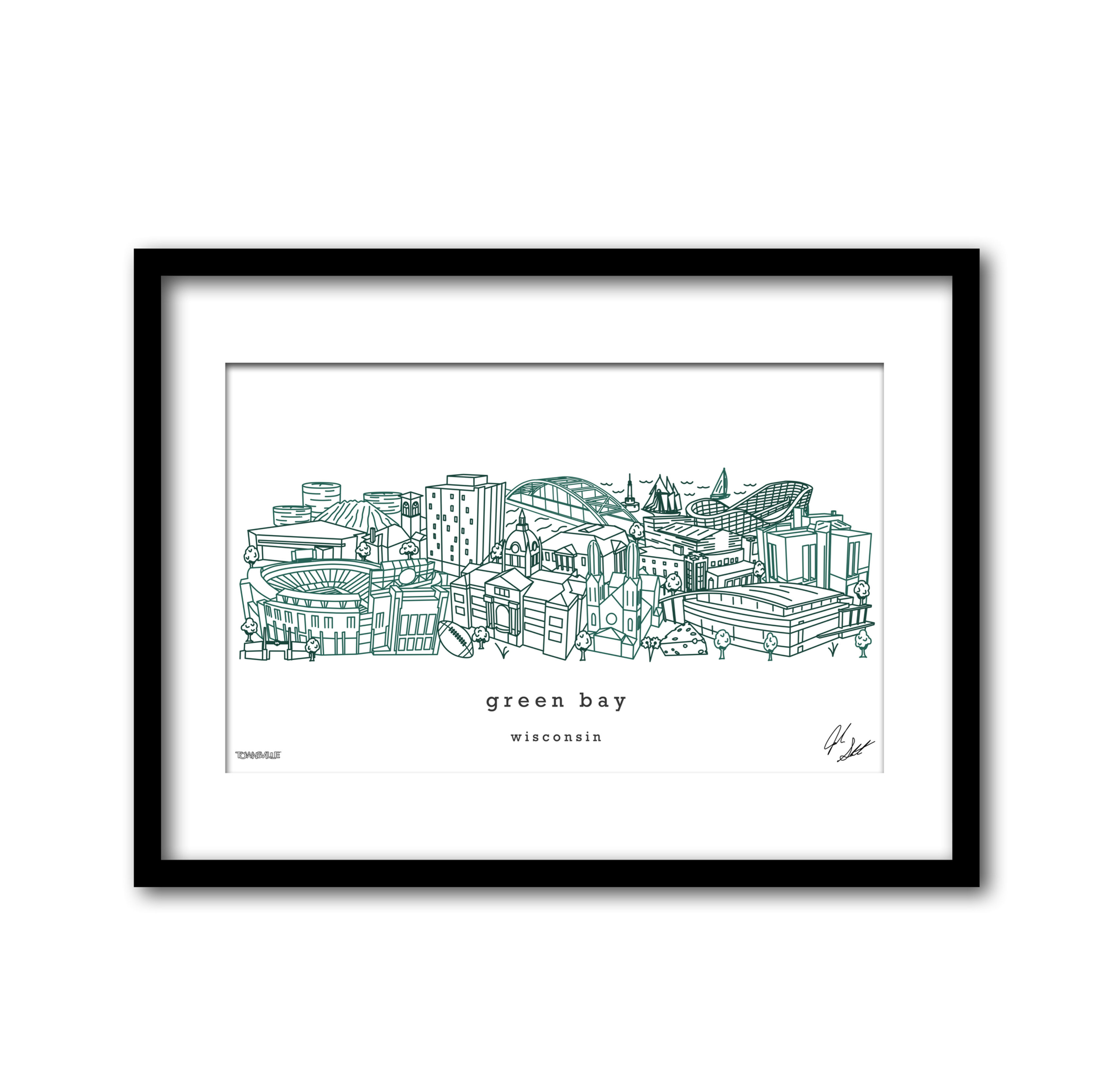 Green Bay Wisconsin Minimalist Art Print
