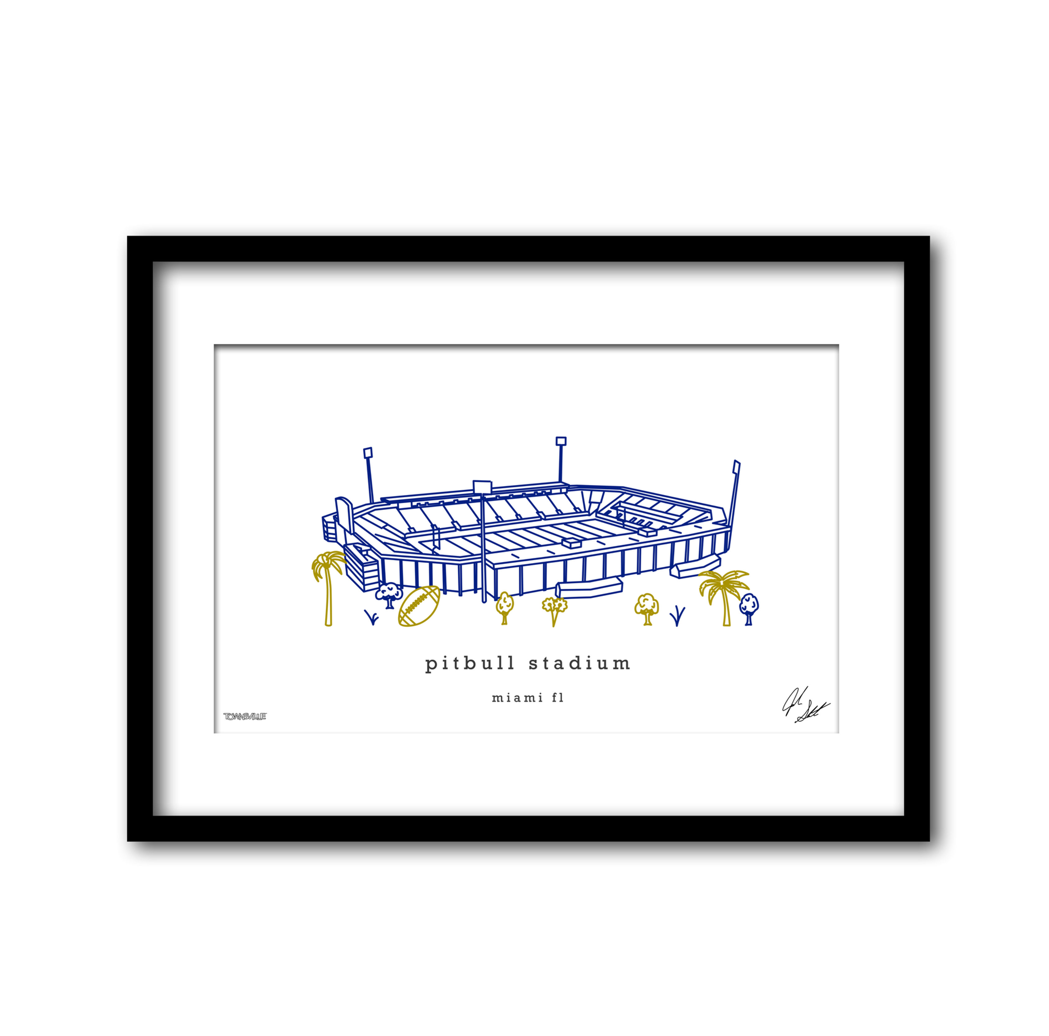 Pitbull Stadium Minimalist Wall Decor┃FIU Panthers Art Print