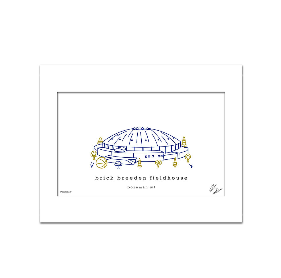 Thumbnail: Brick Breeden Fieldhouse Minimalist Wall Decor┃Montana State Bobcats Art Print
