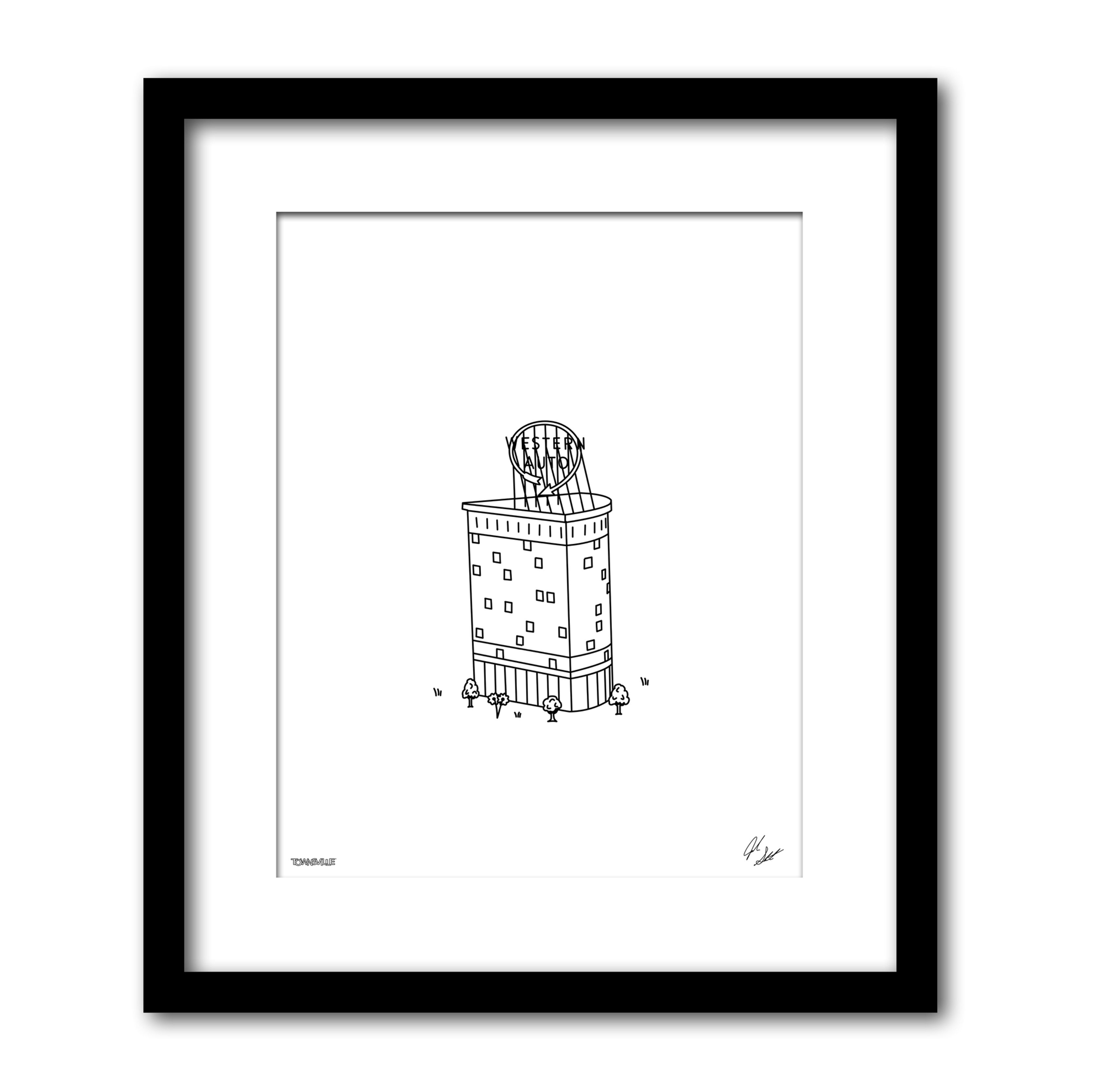 Kansas City’s Western Auto Building- Minimalist Art Print