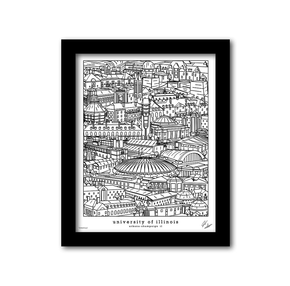 Thumbnail: University of Illinois Campus Art Print