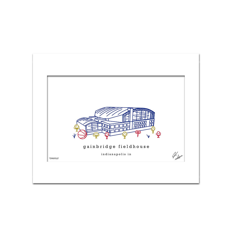 Thumbnail: Gainbridge Fieldhouse Minimalist Wall Decor | Indiana Fever Basketball Art Print
