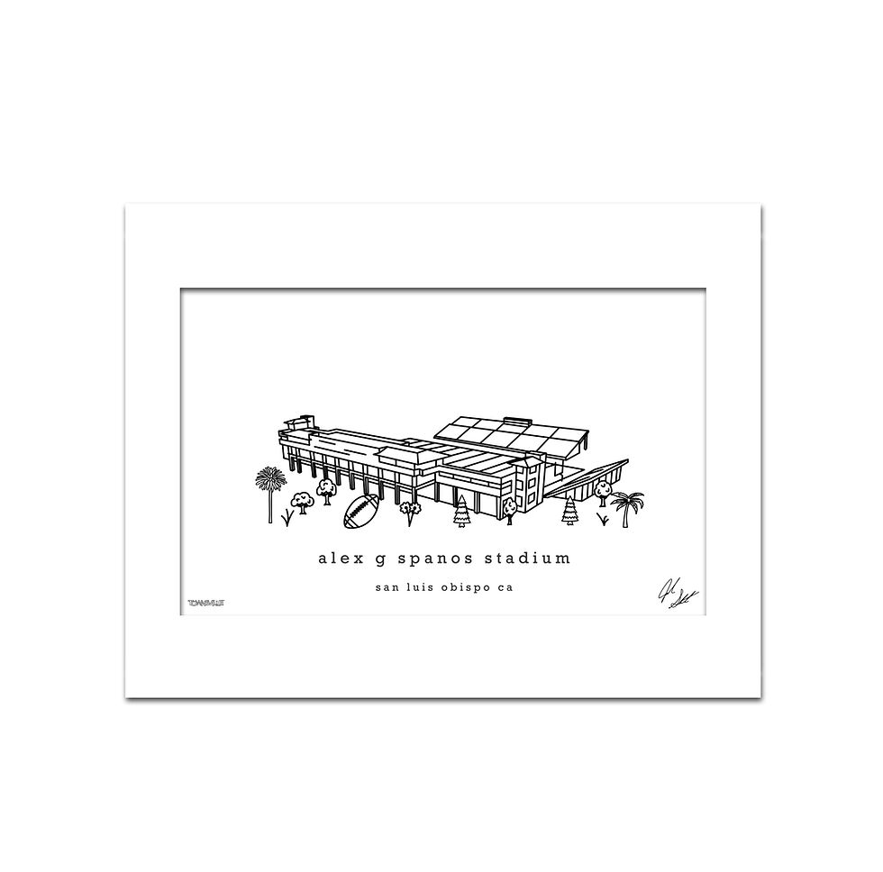 Thumbnail: Alex G. Spanos Stadium Minimalist Wall Decor┃Cal Poly Mustangs Art
