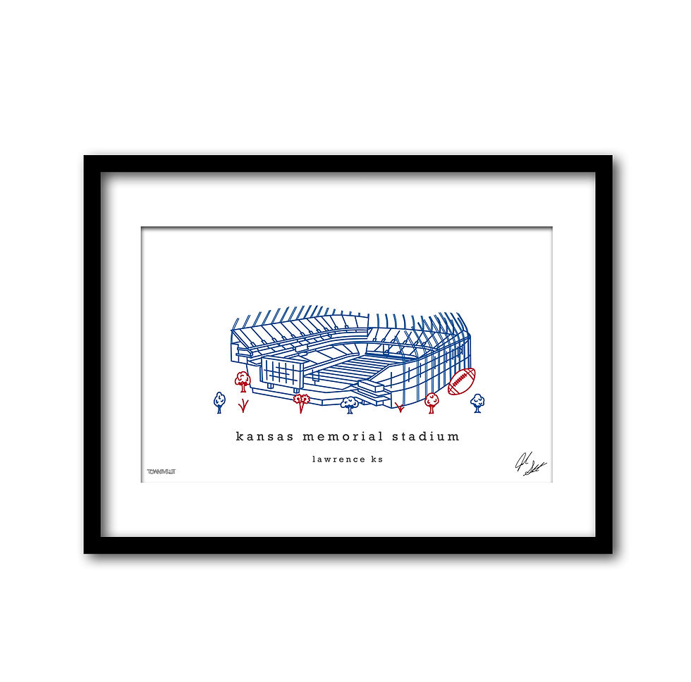 Thumbnail: Kansas Memorial Stadium Minimalist Wall Decor┃Kansas JayHawks Art Prin