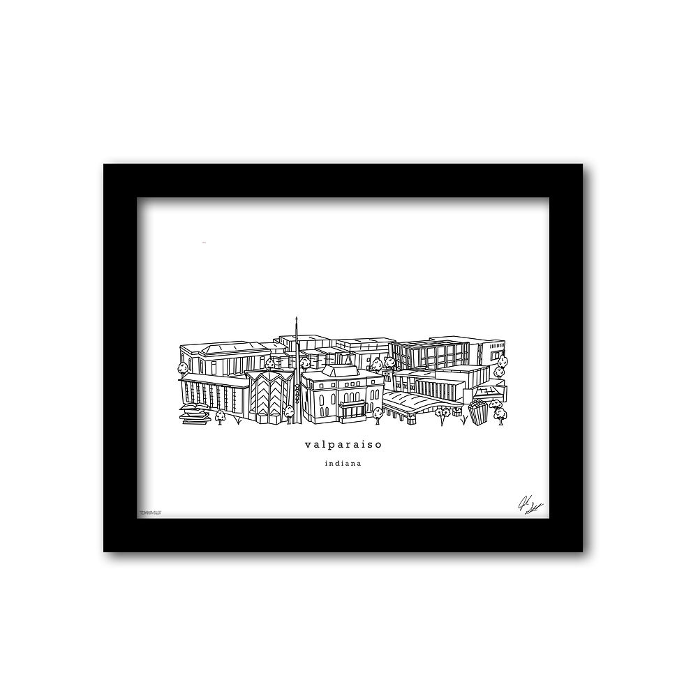 Thumbnail: Valparaiso Indiana Minimalist Art Print