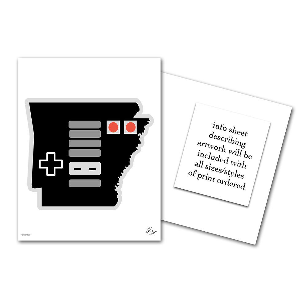 Thumbnail: Arkansas Nintendo Art Print