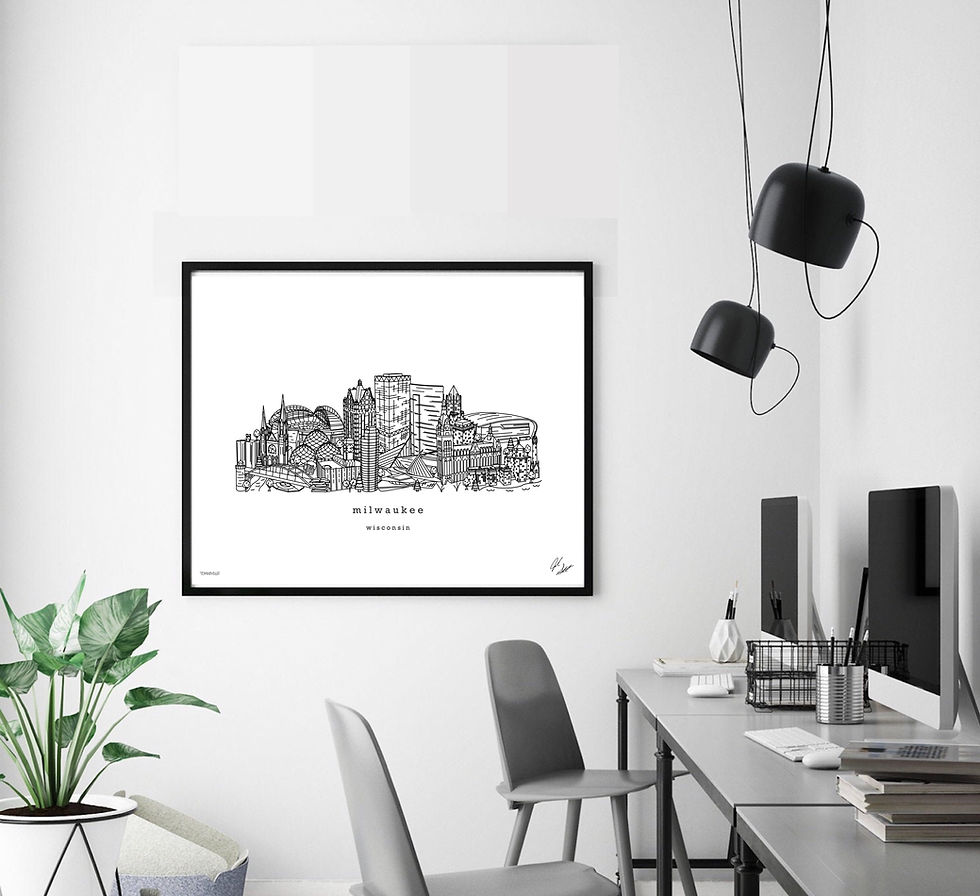 Thumbnail: Milwaukee Skyline Minimalist Art Print