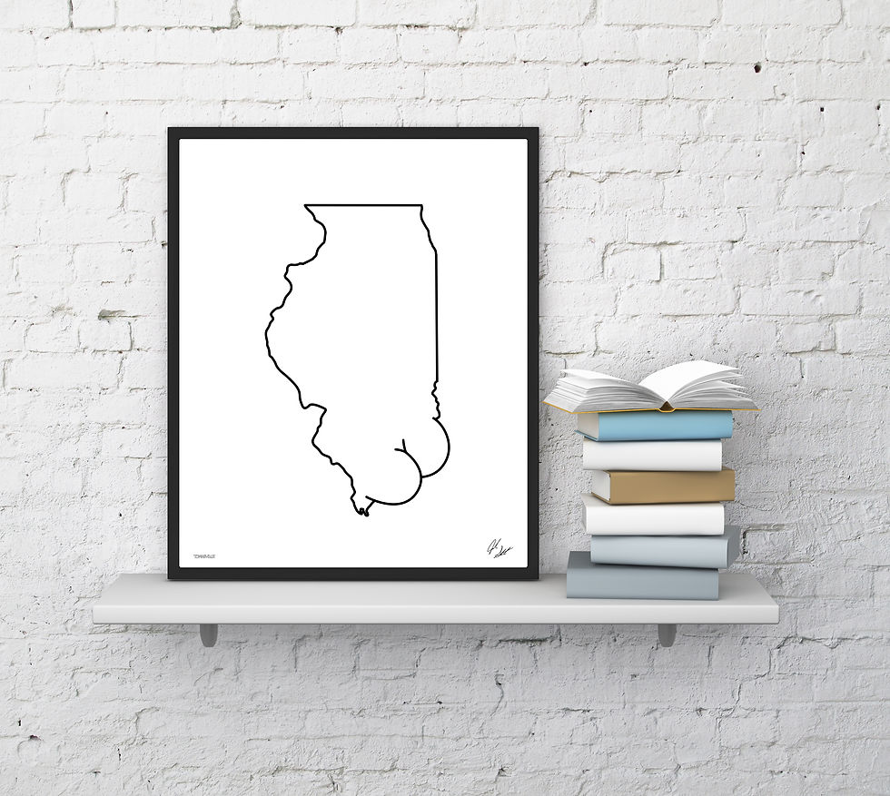 Thumbnail: Illinois Gluteus Art Print