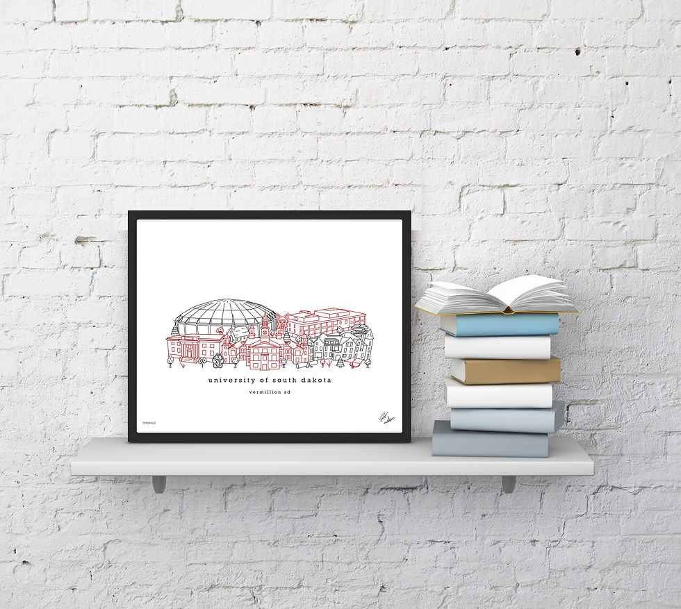 Thumbnail: University of South Dakota Minimalist Art Print