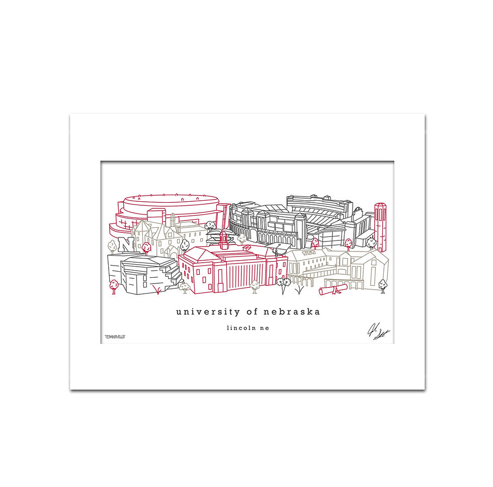 Thumbnail: University of Nebraska Minimalist Art Print