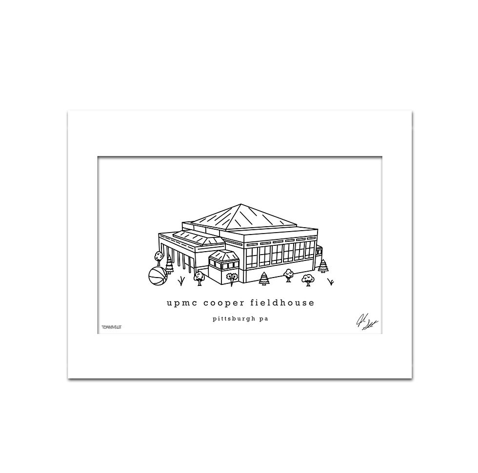 Thumbnail: UPMC Cooper Fieldhouse Minimalist Wall Decor┃Penn Quakers Art Print