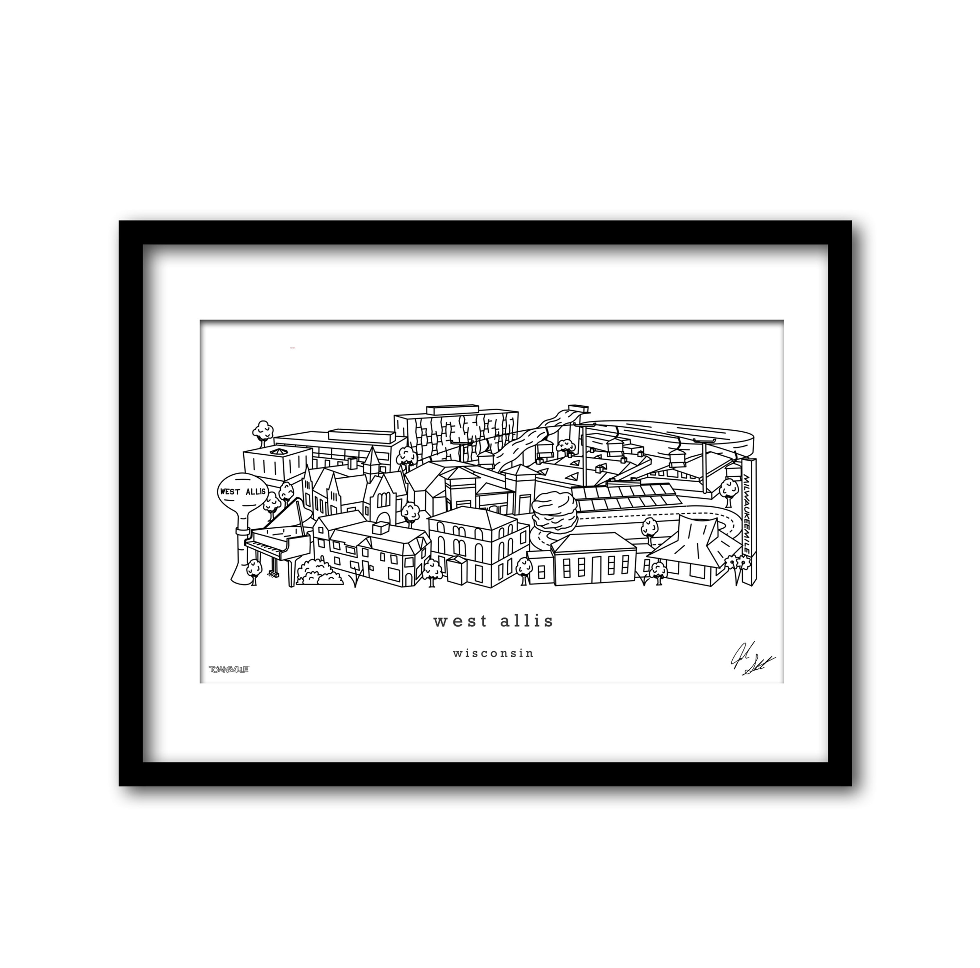 West Allis Wisconsin Minimalist Art Print