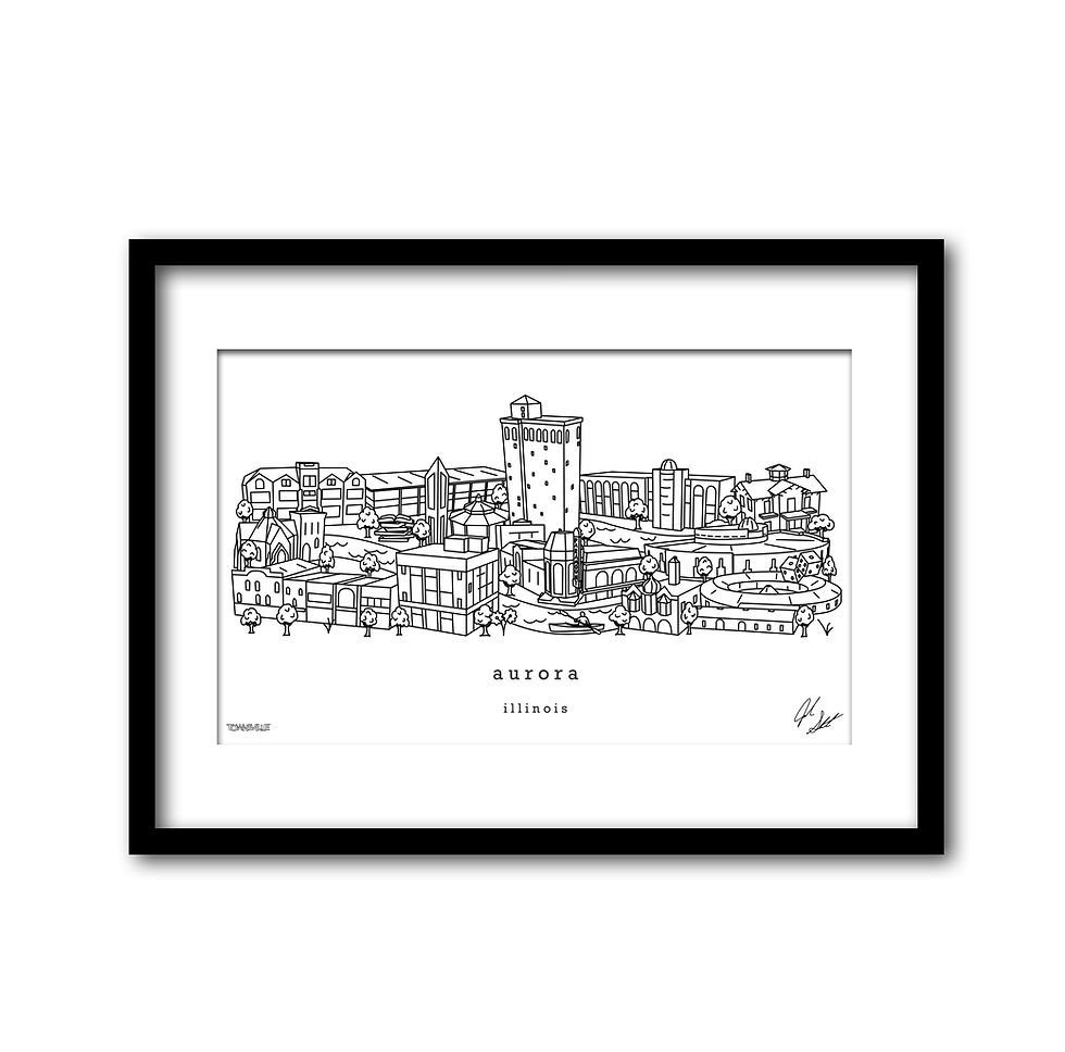 Thumbnail: Aurora Illinois Minimalist Art Print