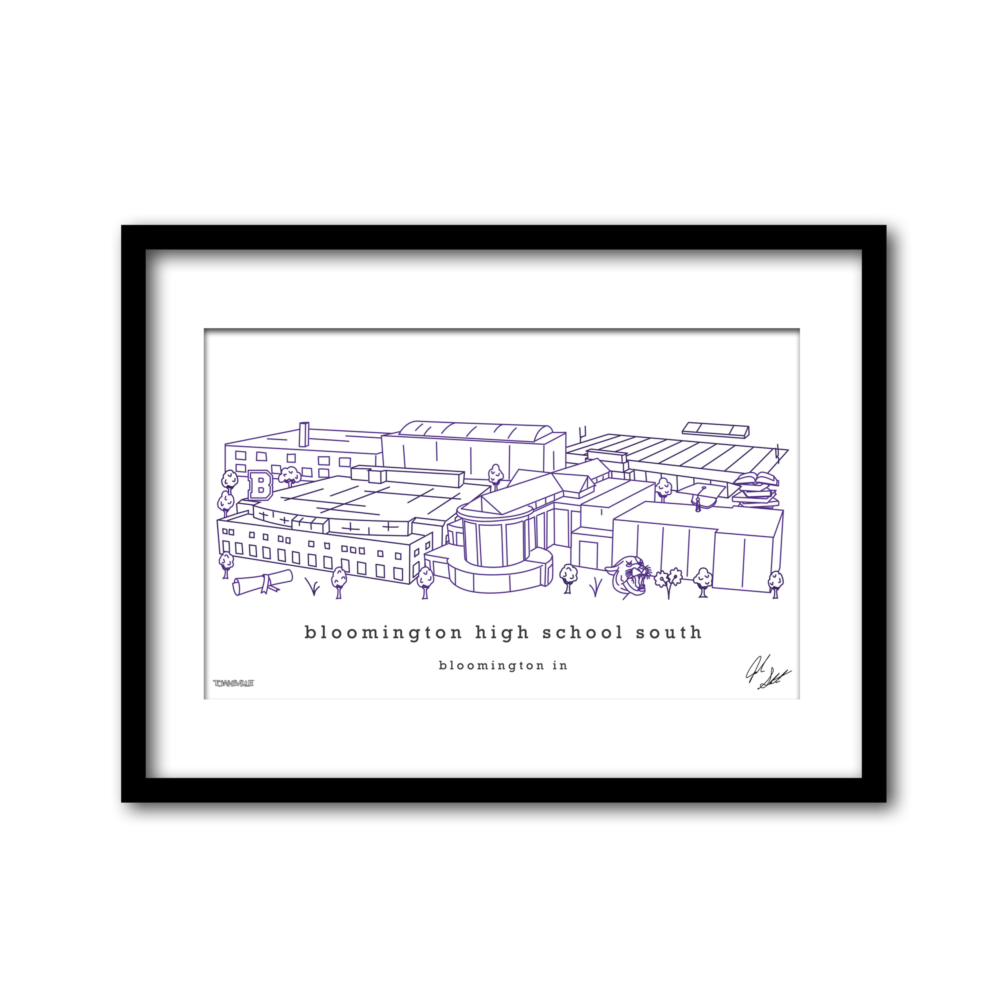 Bloomington High School South Minimalist Art Print