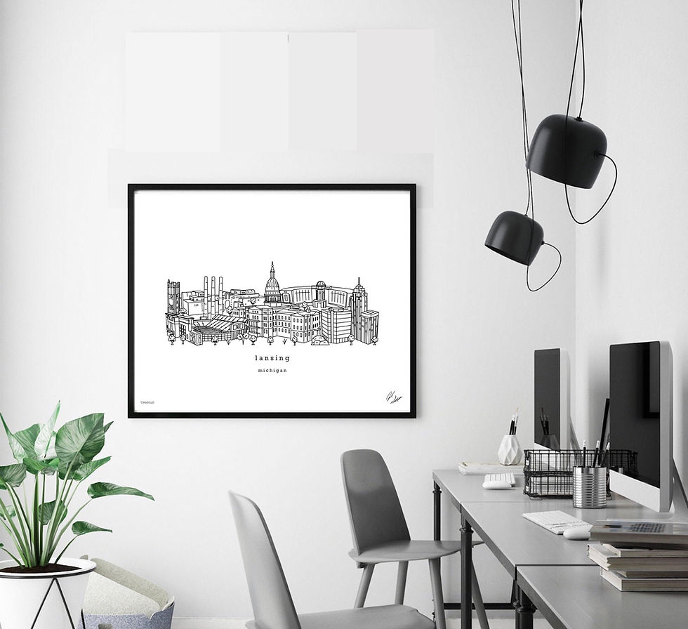 Thumbnail: Lansing Michigan Minimalist Art Print