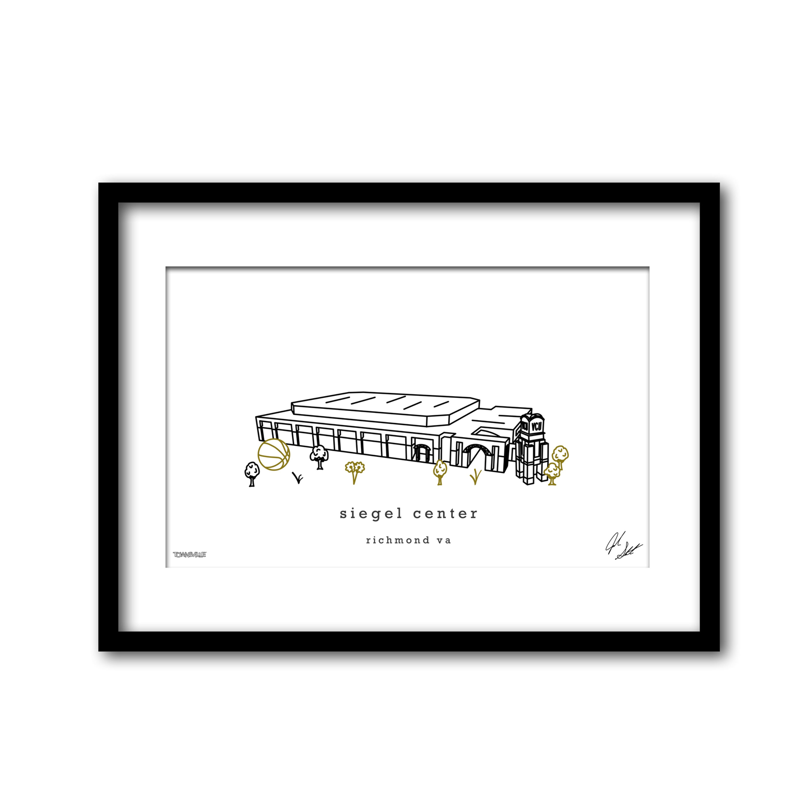 Siegel Center Minimalist Wall Decor┃VCU Rams Art Print