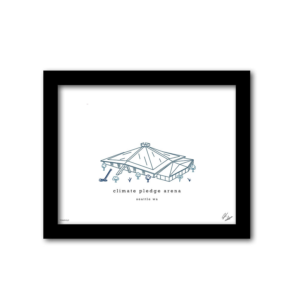 Thumbnail: Climate Pledge Arena Minimalist Wall Decor┃Seattle Kraken Art Print