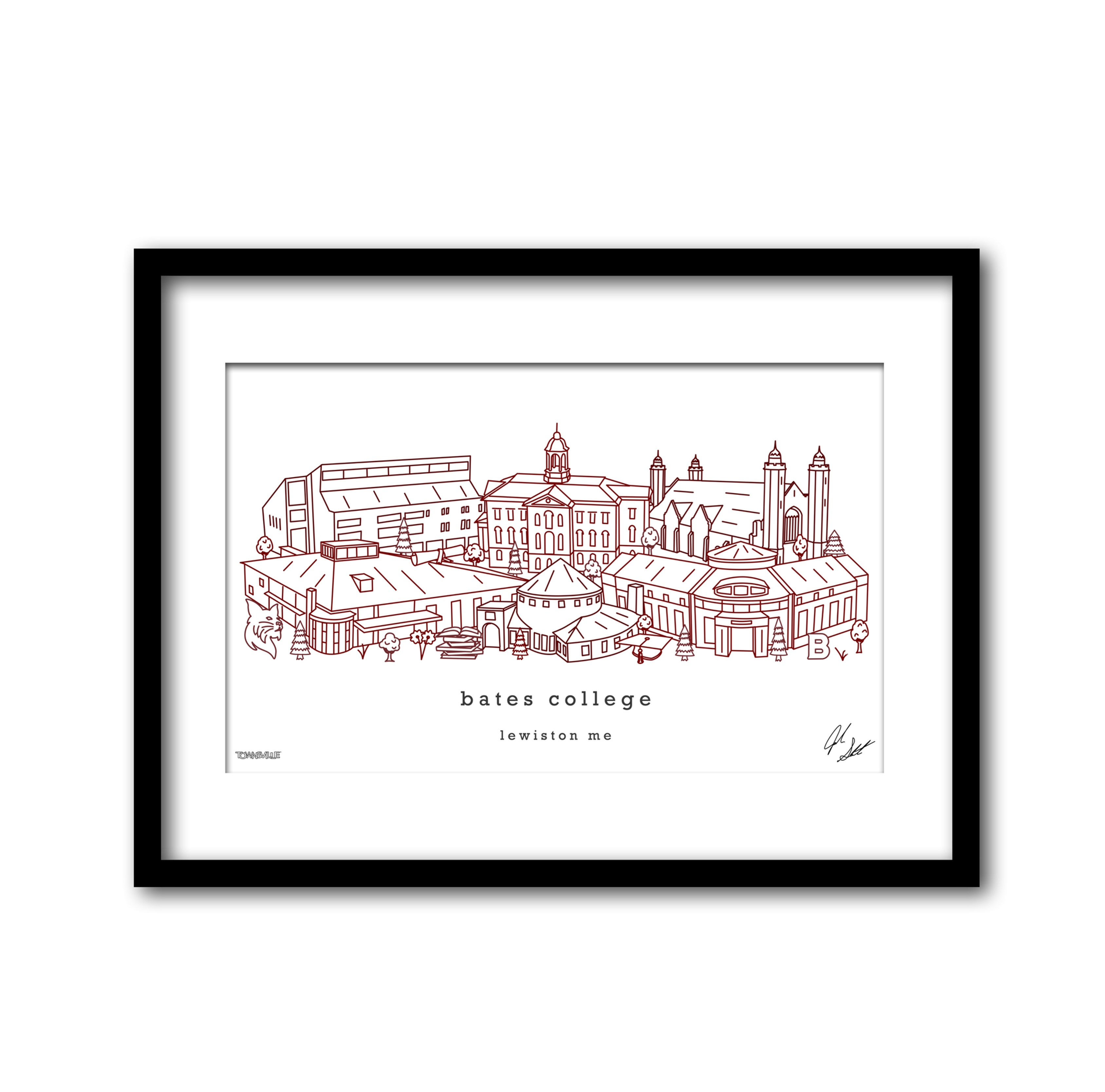 Bates College Minimalist Art Print
