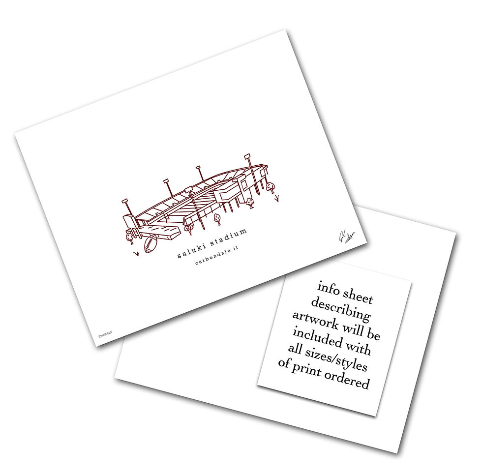 Thumbnail: Saluki Stadium Minimalist Wall Decor┃SIU Art Print