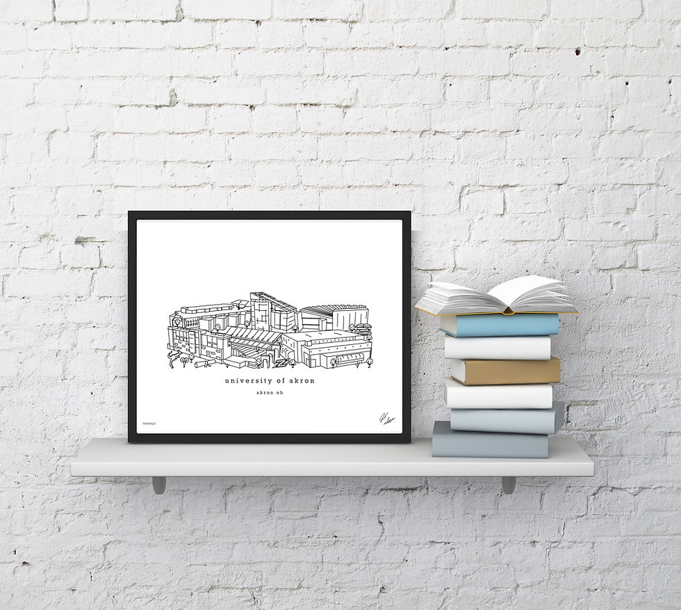 Thumbnail: University of Akron Wall Decor, Graduation Gift, Alumni Gift, Art
