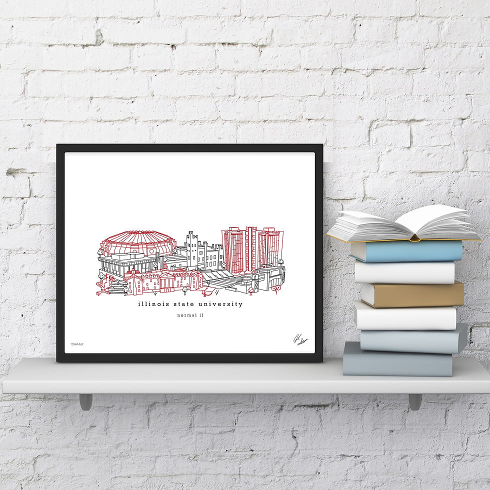 Thumbnail: Illinois State University Minimalist Art Print