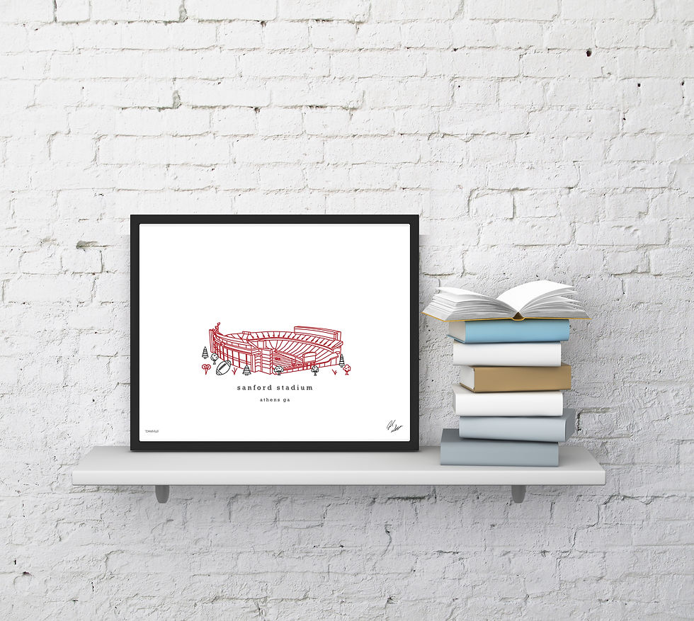 Thumbnail: Sanford Stadium Minimalist Wall Decor┃Georgia Bulldogs Art Print