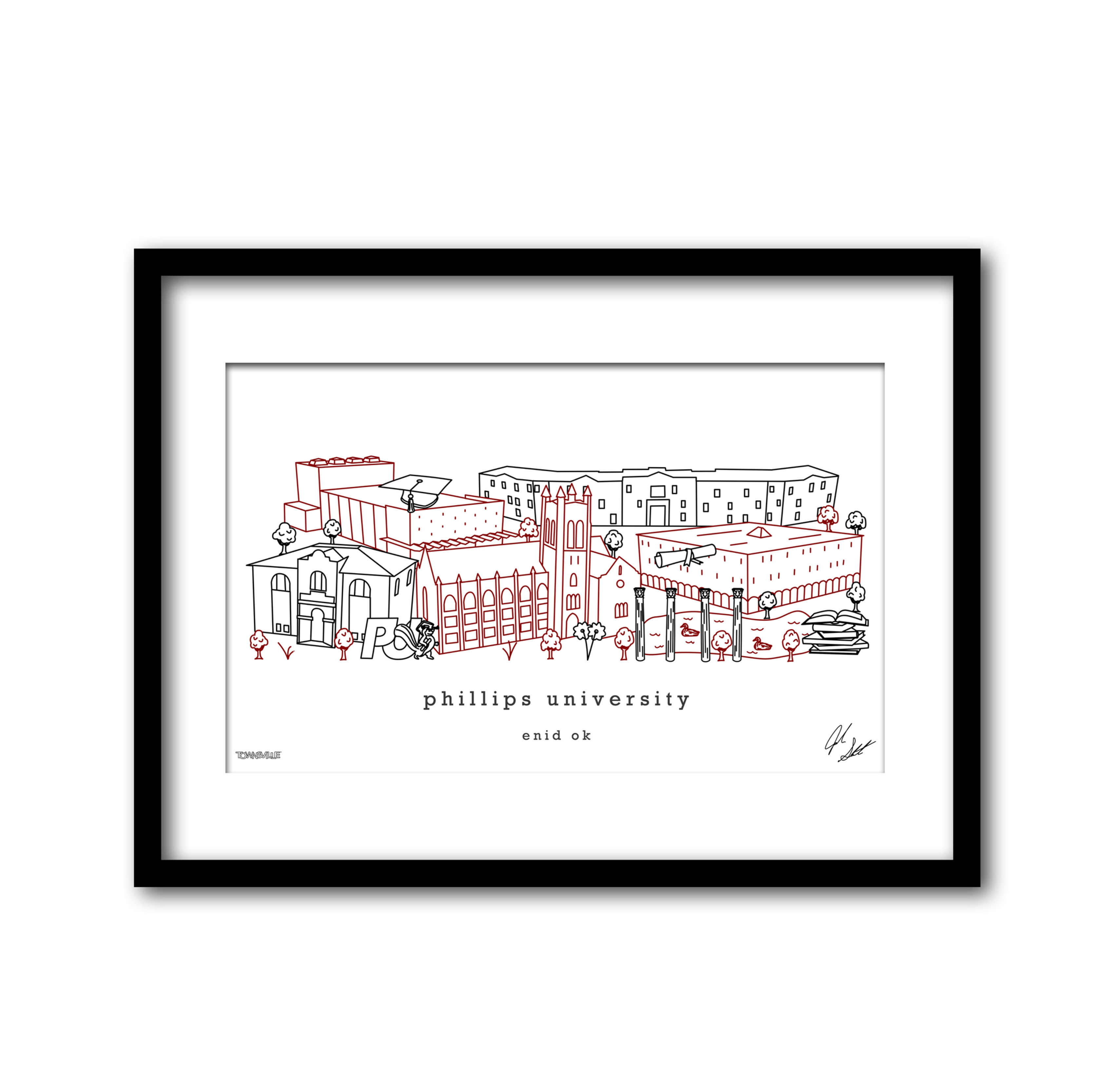 Phillips University, Wall Decor, Graduation Gift, Alumni Gift Phillips University art