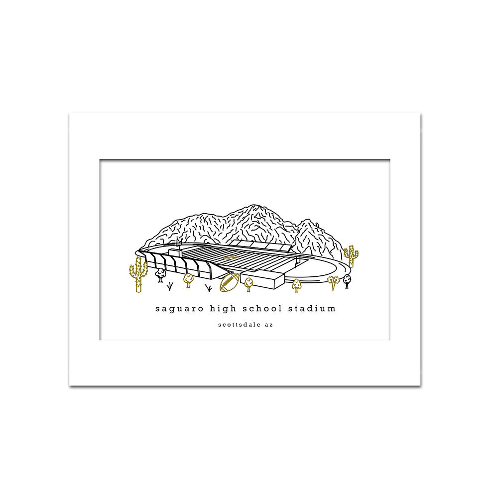 Thumbnail: Saguaro High School Stadium Minimalist Wall Decor┃Saguaro Sabercats Art Print
