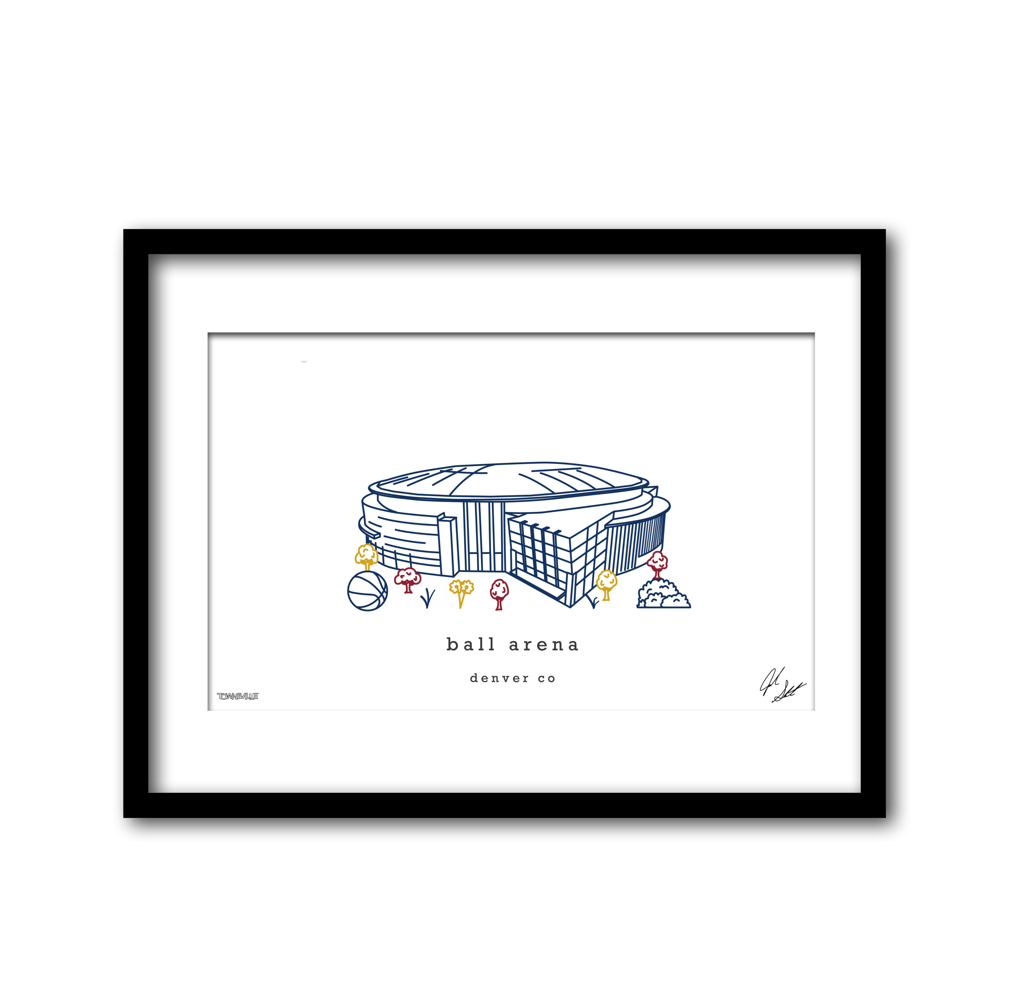 Ball Arena Minimalist Wall Decor┃Denver Nugget and Colorado Avalanche Art Print