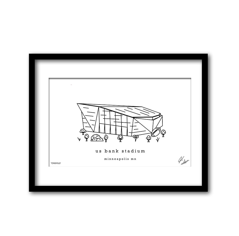 Thumbnail: US Bank Stadium Minimalist Wall Decor┃Minnesota Vikings Art Print