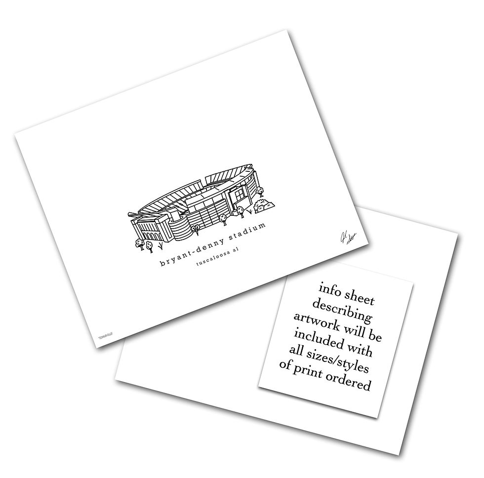 Thumbnail: Bryant Denny Stadium Minimalist Wall Decor┃Alabama Crimson Tide Art Print