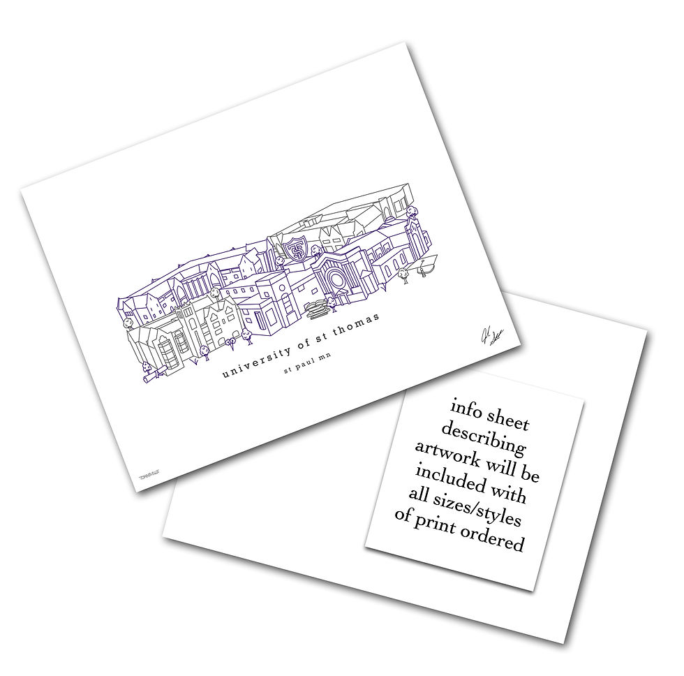Thumbnail: University of St. Thomas, Wall Art, College Gift, Graduation, Alumni, Office Art, Decor, Print
